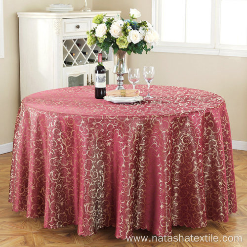 Colored crochet round tablecloth